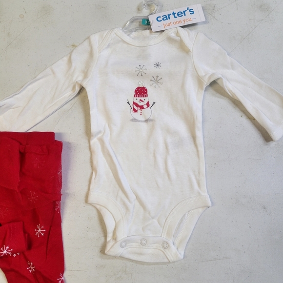 NEW! Carter's Just One You Baby Girls' Snowman Tutu Coordinate Set - Red/White - Picture 6 of 10